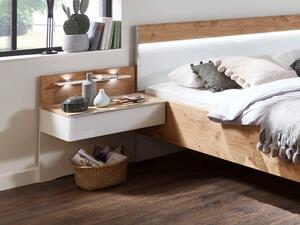 Moderní postel AMARILLO bílá LESK/dub balken plocha spaní 180x200 cm