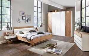 Moderní postel AMARILLO bílá MAT/dub balken plocha spaní 180x200 cm