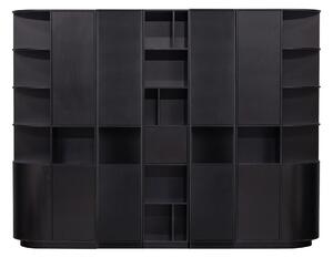 Černá modulární knihovna z borovicového dřeva 276x210 cm Finca – WOOOD
