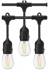 LED Venkovní dekorační řetěz 20xE27/1W/230V 20 m IP65 černá