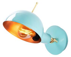 Nástěnné svítidlo ve světle modré a bronzové barvě ø 15 cm Sivani – Opviq lights