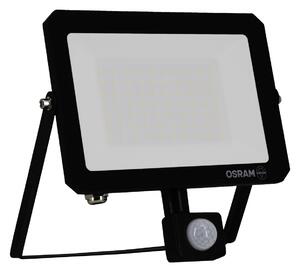 Černý venkovní LED reflektor LUX 50 W se senzorem, studená bílá