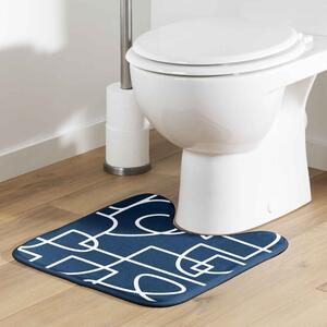 Modrá WC koupelnová předložka 45x45 cm Labyrinthe – douceur d'intérieur