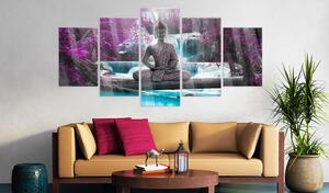 Obraz na akrylátovém skle - Vodopád a Buddha 200x100