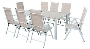Hliníkový zahradní nábytek s velkým stolem Polywood Verona pro 8 osob Garden Point béžový
