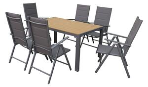 Hliníková zahradní souprava Verona Wood pro 4 osoby Garden Point šedá
