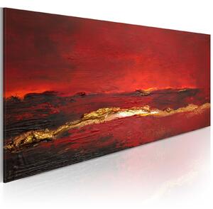 Ručně malovaný obraz - Rudý oceán 100x40