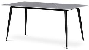Jídelní stůl Autronic HT-406M GREY, šedý mramor / černá