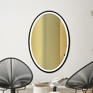 Gaudia Zrcadlo Nordic Oval Black LED - gold glass Rozměr: 45 X 65 cm