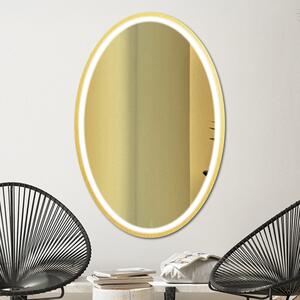Gaudia Zrcadlo Nordic Oval Gold LED - gold glass Rozměr: 45 X 65 cm