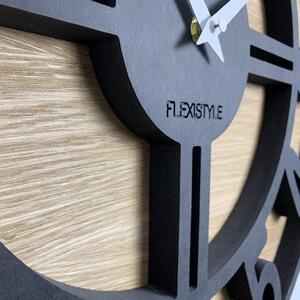 Kvalitní hodiny ze dřeva kulatého tvaru ARABIC LOFT