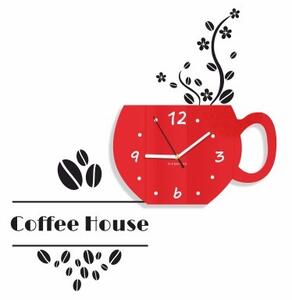 Coffee House dekorační hodiny do kuchyně Černá