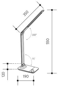 PANLUX s.r.o. Stolní LED lampička MASTER LED s integrovanou bezdrátovou nabíječkou - bílá, šedá, černá Barva výrobku: Šedá
