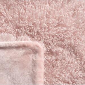 Dekorativní deka přehoz v pudrově růžové barvě