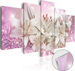 Obraz nádherné lilie na akrylátovém skle - Pink Courtship - 200x100