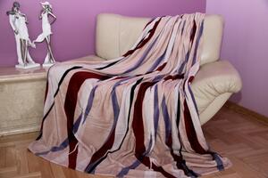 Béžová deka s barevným vzorem