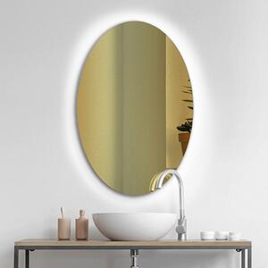 Gaudia Zrcadlo Puro Oval LED - gold glass Rozměr: 45 X 65 cm