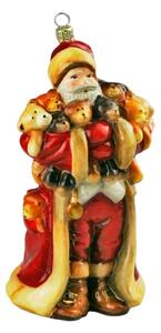 Dům Vánoc Sběratelská skleněná ozdoba na stromeček Santa s medvídky