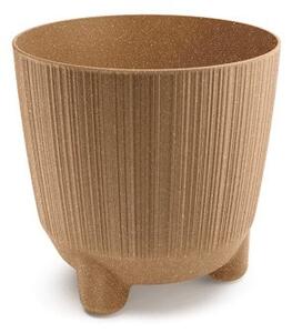 PROSPERPLAST Květináč - RYFO N Eco Wood Průměr: 10,7 cm, Barva: kávová