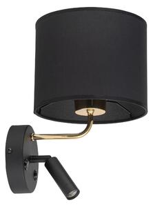 TK-LIGHTING Nástěnná lampa s LED čtecím ramenem FIORENZO, černá 4234