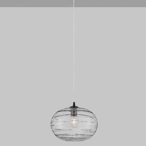 Světle šedé skleněné závěsné světlo Nova Luce Evleen 30 cm