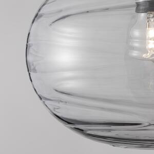 Světle šedé skleněné závěsné světlo Nova Luce Evleen 30 cm