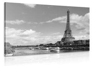 Obraz nádherní panorama Paříže v černobílém provedení