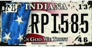 Cedule značka Indiana RPI585
