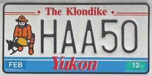 Ceduľa značka USA Yukon The Klondike 30,5cm x 15,5cm Plechová tabuľa