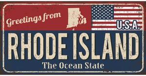 Ceduľa značka USA Rhode Island 30,5cm x 15,5cm Plechová tabuľa