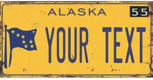 Ceduľa značka USA Alaska 30,5cm x 15,5cm Plechová tabuľa