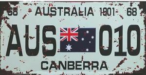Ceduľa značka Australia Canberra 30,5cm x 15,5cm Plechová tabuľa