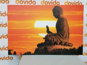 Obraz socha Budhu při západu slunce