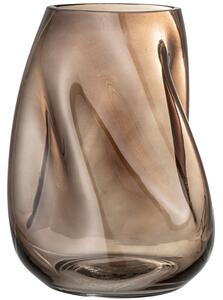 Hnědá skleněná váza Bloomingville Ingolf 19,5 x 18 cm
