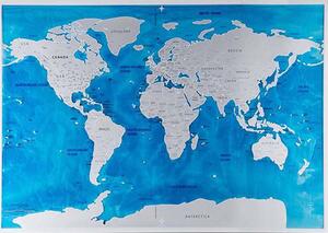 Stírací mapa světa Silver