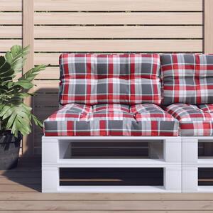Poduška na palety červená károvaná 70 x 40 x 12 cm textil