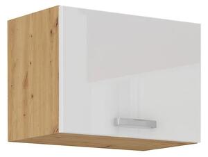 Kuchyně MEADOW 260 cm, korpus: dub artisan, dvířka: bílý lesk, dub artisan