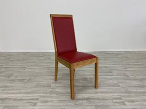 VÝPRODEJ: Dubová jídelní židle OSLO ekokůže červená