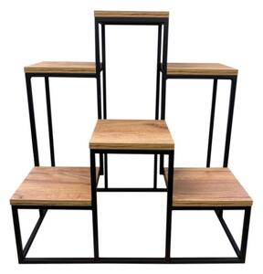 Stojan Loft 6-patrový Dub Craft - Černá Řemeslný dub (Versanis)