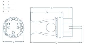 TP electric Pryžová vidlice 1x16A IP44 3101-303-0300