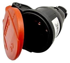 TP electric Pryžová spojovací zásuvka s pružinovým víčkem 1x16A IP54 3101-395-0300