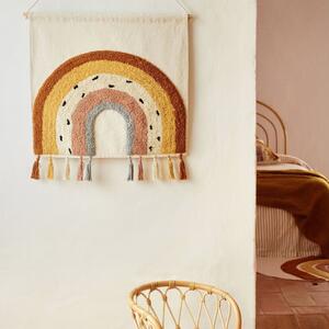 Béžová bavlněná tapiserie Kave Home Tadea s duhovým motivem 52 x 60 cm