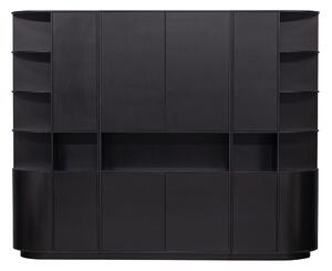 Černá modulární knihovna z borovicového dřeva 266x210 cm Finca – WOOOD