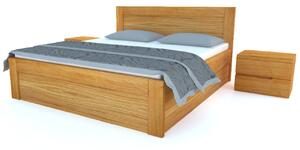 Dřevěná postel z masivu ONTARIO Dub postel s úložným prostorem 180x200cm - dubové dvoulůžko o šíři masivu 3,7 cm