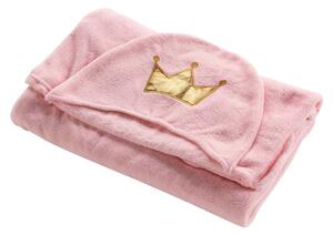 Růžová dětská deka s kapucí z mikroflanelu 100x120 cm Ariel – douceur d'intérieur