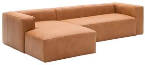 Kave Home Kožená rohová pohovka Blok 300 cm, levá
