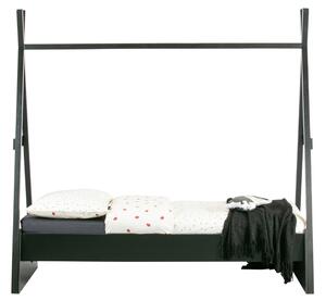 Hoorns Černá borovicová zásuvka k posteli Leone 197 x 82 cm