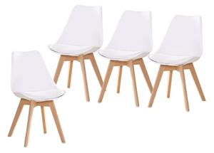 TRENDIE Jídelní židle JULIE bílé 4 ks - skandinávský styl