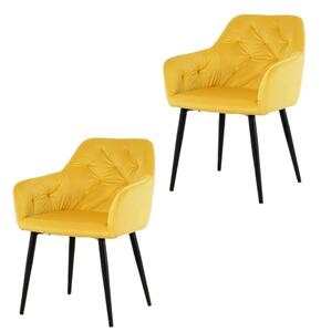 LuxuryForm Jídelní židle Atlanta - žlutá - SET 2 ks