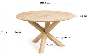 Teakový kulatý zahradní stůl Kave Home Teresinha 150 cm